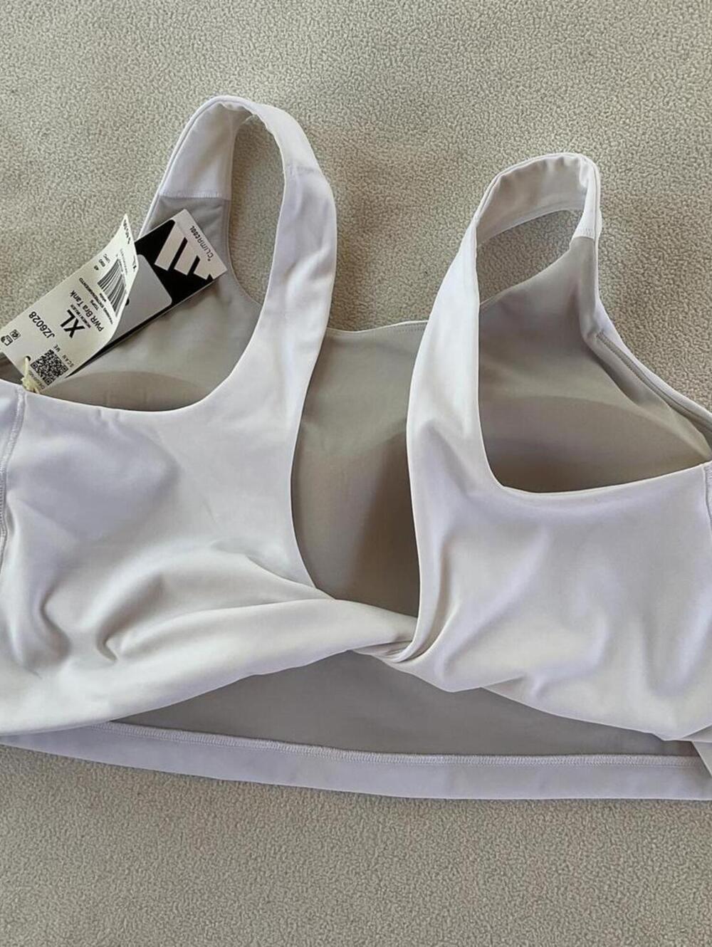 NWT Adidas Power Light Support Bra Tank Top - White (Size XL) - Picture 4 of 5